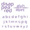 Decorative alphabet, disappeared lines vector font