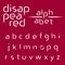 Decorative alphabet, disappeared lines vector font