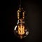 Decorative Antique Retro Edison Light Bulb on Dark Background. Generative ai