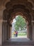 Decorative arches of Lotus Mahal a two-storeyed pavilion