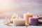 Decorative aroma candles: spa relaxation