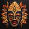 Decorative Art Inspired By Ugandan Wooden Mask On Linen