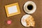 Decorative background coffee, portrait door, and breakfast