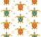 Decorative background of golden turtles