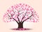Decorative beautiful cherry blossom tree with background