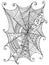 Decorative beautiful spider web, children s coloring book.