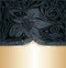 Decorative black & gold floral luxury wallpaper background trendy fashion design with golden copy space