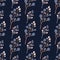 Decorative blackberry print seamless pattern. Doodle food fresh branches on navy blue backround