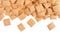 Decorative border of golden pads corn flakes with copy space background.