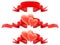 Decorative borders from hearts with ribbon.