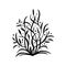 Decorative bush doodle style - flat illustration. Exclusive bush with hand drawn leaves. unique asymmetrical plant isolated on a