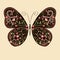 Decorative butterfly with floral ethnic ornament