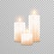 Decorative candle white pearl color vector