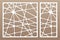 Decorative card set for cutting laser or plotter. Line geometric pattern panel. Laser cut. Ratio 1:2, 1:1. Vector illustration