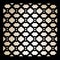 Decorative ceiling panel, bright brown light with black geometric pattern cover