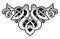 Decorative Celtic heart knot pattern tattoo