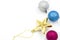 decorative Christmas the colorful sparkling ball and golden star above white background