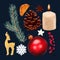 Decorative Christmas holiday elements