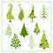 Decorative Christmas trees in different styles