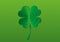 Decorative clover four-leaf. St.Patrick `s Day. Vector