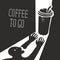 Decorative coffee banner with words Coffee to go