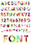 Decorative colored alphabet.