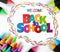 Decorative and Colorful Back to School Text Inside Bubble Speech