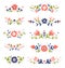 Decorative colorful floral compositions set 2