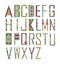 Decorative colorful Uppercase cute alphabet font. Letters and symbols design.Vector illustration typography for banners,headlines