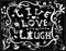 Decorative Coloring poster live love chalk on blackboard