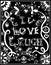 Decorative Coloring poster live love chalk on blackboard