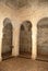 Decorative columns inside the Arab Baths within the castle grounds, Jerez de la Frontera, Spain.