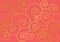 Decorative coral background with golden swirls for decoration