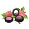 Decorative cosmetics, blush and shadow. Makeup Tools