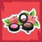 Decorative cosmetics, blush and shadow. Makeup Tools on pink grunge background