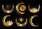 Decorative Crescent moons gold collection set
