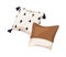 Decorative cushions for modern interior. Comfy soft pillows for bed, sofa. Cosy square pillowcases decorated with print