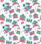 Decorative cute post mail pattern. Seamless background with lovely doodle letters, envelopes, wings and hearts.