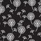 Decorative dandelion flowers seamless pattern.