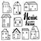 Decorative doodle houses collection