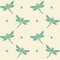 Decorative dragonflies seamless background