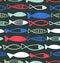 Decorative drawn pattern with funny fish Seamless marine background