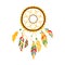 Decorative Dream Catcher With Feathers , Native Indian Culture Inspired Boho Ethnic Style Print