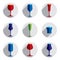 Decorative drinking glasses collection. Set of vector goblets, s