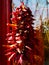 Decorative dry red peppers on a string