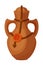 Decorative earthenware jug for drinks on religious holiday of Hanukkah.