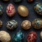 Decorative Easter Egg Theme Random Seamless Background - Generative AI