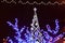 Decorative electrics tree bulbs flowers on New Year Eve