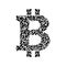 Decorative elegance ornate bitcoin sign. Hand drawn icon bitcoin