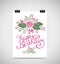 Decorative element floral birthday card. A Summer invitation card.